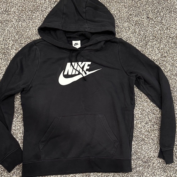 Nike Black Hoodie with White Logo - Picture 1 of 7